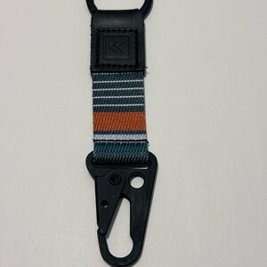 Colorful Striped Keychain with Black Clip